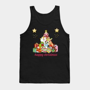 t-shirt happy christmas with cats 2020 Tank Top